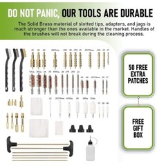 59 Pieces Brass Gun Cleaning Kit with LED Pen Light