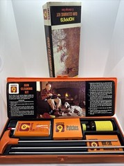 Vintage Hoppe’s 9 Gun Cleaning Kit & Orange Storage Box Oil Solvent