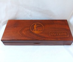 Deluxe Gun Cleaning Kit Outers Wooden Case Bronze Brushes-No Solvent or CD