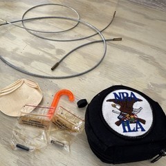 Otis Whole Kit & Caboodle .22 LR Gun Cleaning Kit Black NRA Case Brush Belt Vtg
