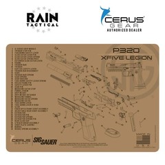 Sig Sauer P320 X-Five Legion Schematic Handgun Mat FDE