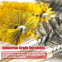 16-Piece Bore Brush Set – 304 Stainless Steel & Brass Drill Wire Bore Cleaning B