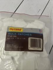 Outers Bulk Cotton Patches; 800 Patches 1”x1” 17-22 Caliber