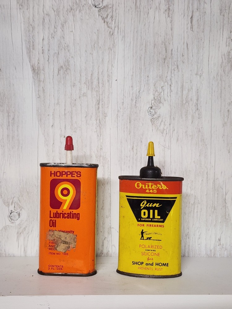 HOPPES AND OUTERS 445 GUN OIL VINTAGE CANS