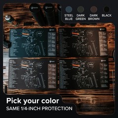 Tactical Gun Cleaning Mat for Glock – Double Thickness, Exploded Diagram, 20×12″