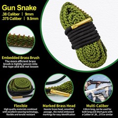 9mm Bore Cleaner & 5oz CLP Oil Gun Cleaning Kit with Gun Snake .38 .375 9.5mm…