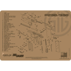 For Sig Sauer P238 P938 Armorers Gun Cleaning Bench Mat Cerus Gear FDE