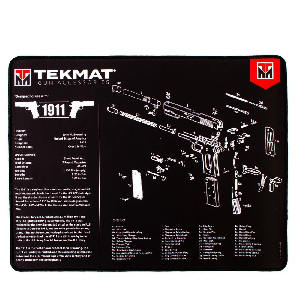 Ultra Thick Handgun Cleaning Mat with Exploded Diagrams, choice, w/FREE gun wipe