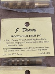 J. Dewey Professional Brass Jags LOT OF 6 ASSORTED CALIBER incl. 38/357/45/50