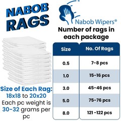 Nabob Wipers Lint Cloth 15 – 100 Cotton Cleaning Exact Cut – For