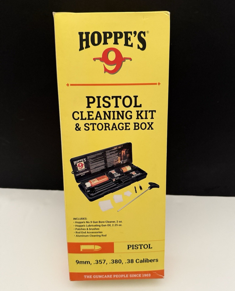 Hoppe’s Pistol Cleaning Kit 9mm & Storage Box Never Used Opened Box