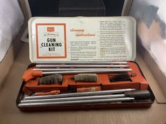 Vintage Sears Hunting Gun Rifle Ted Williams Cleaning Kit Orange EUC Tips Rod