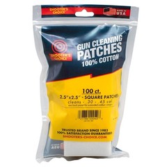 SHOOTERS CHOICE 2.5in Cotton 100-Pack Gun Cleaning Patches (SHF-917-100)