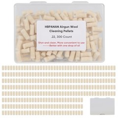 Cotton Wool Felt Cleaning Pellets for .22/.177/.25 Caliber – 300 Count with Stor