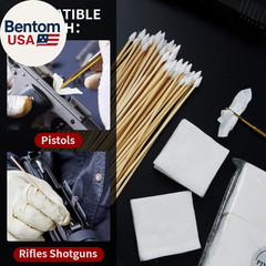 Gun Cleaning Supplies – Gun Cleaning Patches and Long Cotton Swabs Set, 6″ Cotto