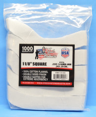 Pro Shot Cotton Patches 1 1/8″ Square 1000 Count Fits: 22 6MM 243 6.5MM 270
