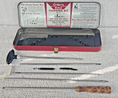 Outers Rifle Cleaning Kit 477 30 Cal Red Metal Case Used Vintage