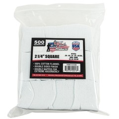 Pro-Shot Gun Cleaning Patches Cotton for 9mm – 45 Caliber Pistols 2 1/4 Inch 500