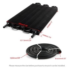 Tube and Fin Transmission Cooler Universal 5/16″ Oil Cooler Kit 6 Pass