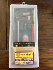 Pro-Shot Products Pistol Cleaning Kit .38/.357 & 9mm w/ Case, Silicone Cloth