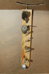 Large Lot Rifle, Pistol Shotgun Cleaning Brushes Wood Wall Hanger