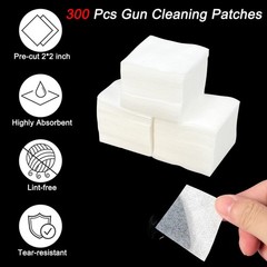 Gun Cleaning Supplies – Lint Free Gun Cleaning – 2×2” Patches and 6”Gun White