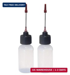 Hicet 2 Bottles -1 OZ Size Bottles with Stainless Needle tip for All Your Gun Oi