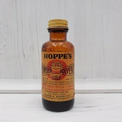 Vintage Hoppe’s Powder Solvent No. 9 2 oz Glass Advertising Bottle