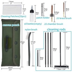 Compact Rifle Cleaning Kit for .22 .223 Cal 5.56mm .22LR – Gun Maintenance Tools