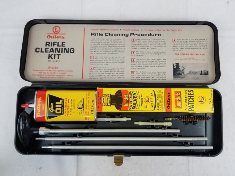 Vtg Outers Gunslick Rifle Cleaning Kit 477 30 Caliber P-477 .30 Cal Gun Pistol