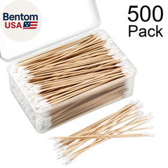500 Pcs 6 Inch Gun Cleaning Swabs Long Cotton Swabs in Paper Storage Box Long Po