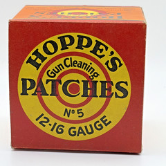 Vintage Hoppe’s No 5 Cleaning Patches With Original Box, 12-16 Gauge 1976