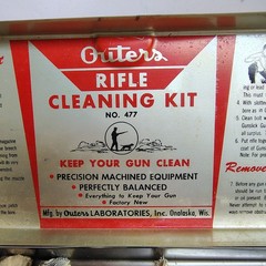 Outers Rifle Gun Cleaning Kit Red Box Rod Set Oil Patch Cloth plus extras