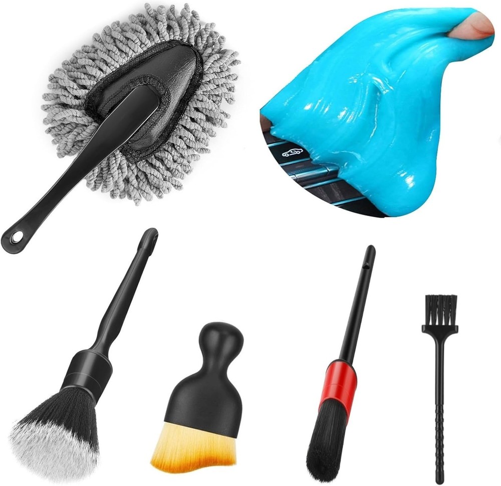 Car Interior Cleaning Kit Microfiber Duster Brush Gel Tools for Auto and SUV