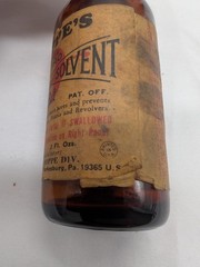 Vintage 1950s Hoppe’s No. 9 Nitro Powder Solvent Glass Bottle EMPTY