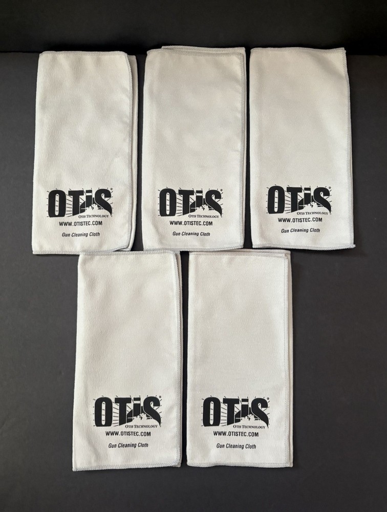 5-Pack Otis Technology Microfiber Gun Firearm Cleaning Cloth Set 12”x8” Each NEW