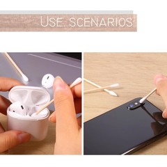 500 Pcs 3/6 Inch Gun Cleaning Swabs Long Cotton Swabs in Paper Storage Box Long