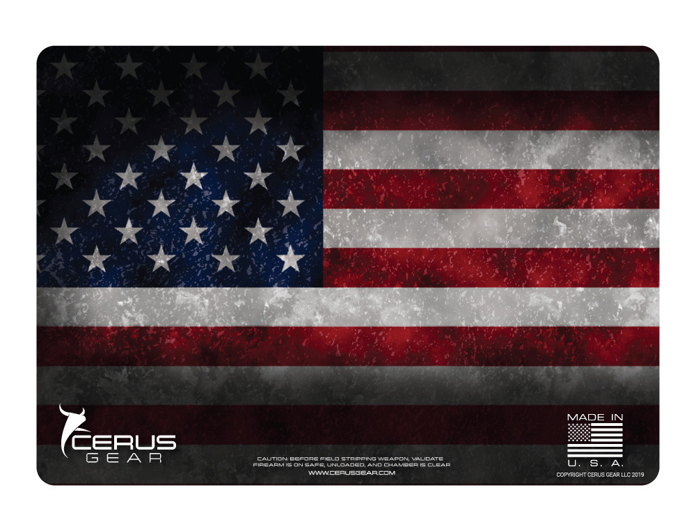 USA Flag Patriot Pro Mat Handgun Gun Cleaning Bench Mat Cerus Gear