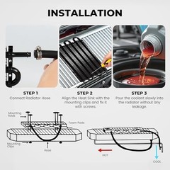 5/16″ Transmission Oil Cooler, Aluminium 6 Pass Tube and Fin Cooler Kit 6 Row