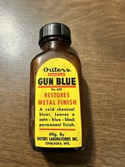 Vintage Outers Gunslick No 450 Gun Blue Bottle 1/4 Full w/Box by Outers Lab