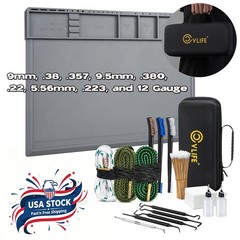 Gun Cleaning Kit w/ Mat for 9mm .223/5.56mm .38 .357/12GA Rifle Pistol Shotgun