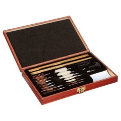 Gunmaster 42 Piece Deluxe Universal Cleaning Kit in Wood Case Cleans Rifles