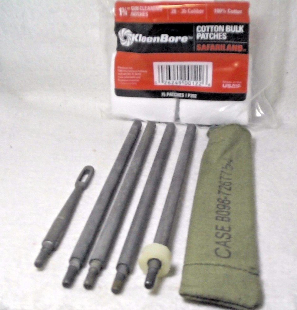 Your everyday essential gun cleaning kit with pads, 26″ long & 6.6″ disassembled