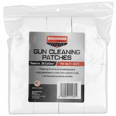 Birchwood Casey Cotton Bore Cleaning Patches 1-3/4in 7mm-.38 Cal 750 Pack