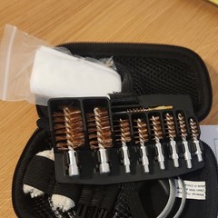 Quail Forever Gun Cleaning Kit Orange/Black Zip Case w/ Brushes, Mops, Patches