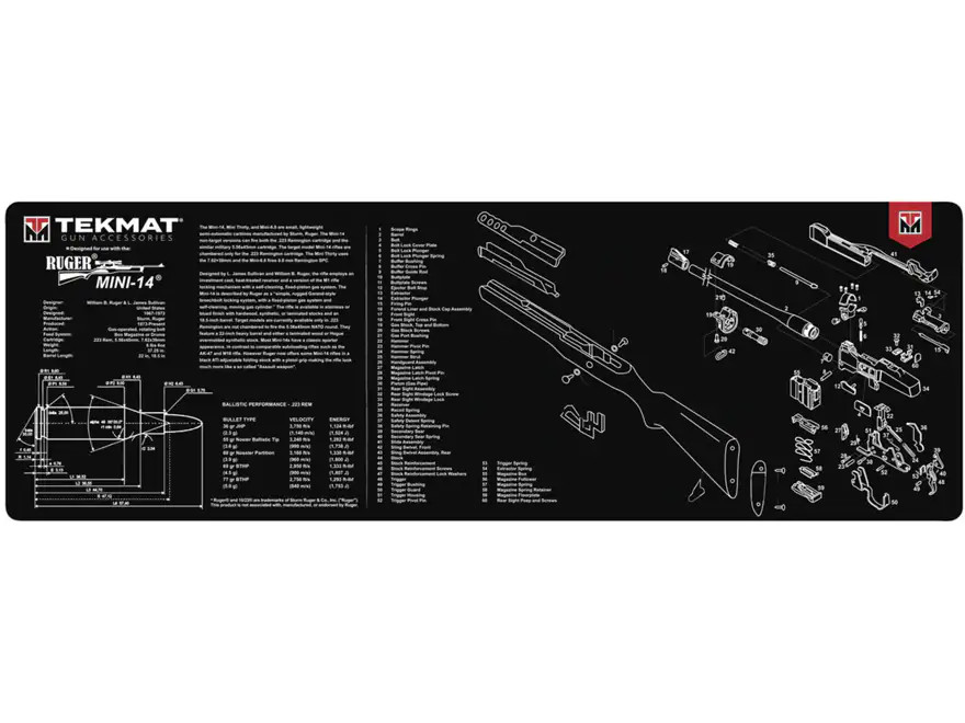 Tekmat Long Gun Ruger Mini 14 Gun Cleaning Mat Black