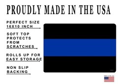 Rogue River Tactical Thin Blue Line Gun Cleaning Mat Bench Pad Gift for Polic…