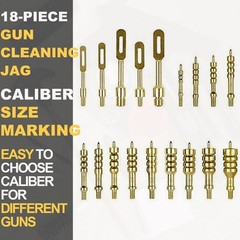 Solid Brass Gun Cleaning Jag Set for Rifles – Slotted Tip & Storage Case, Mainte
