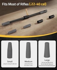 36″ Gun Cleaning Rod Kit for .22 to .50 Caliber Rifles, Bore Guide, Brushes & Ja