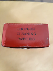 Vintage Sears Roebuck Full Shotgun Cleaning Patches Box and a Magic Bluer Bottle